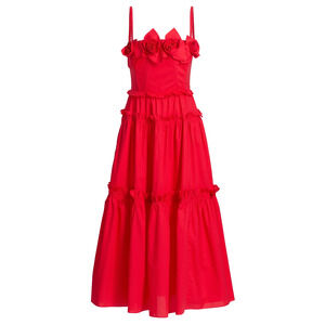 Aknvas Rach Rosette Cotton Midi-Dress US 4